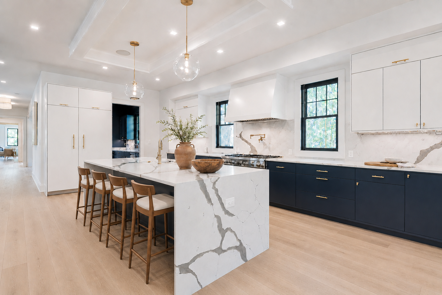 Navy & Quartz Kitchen